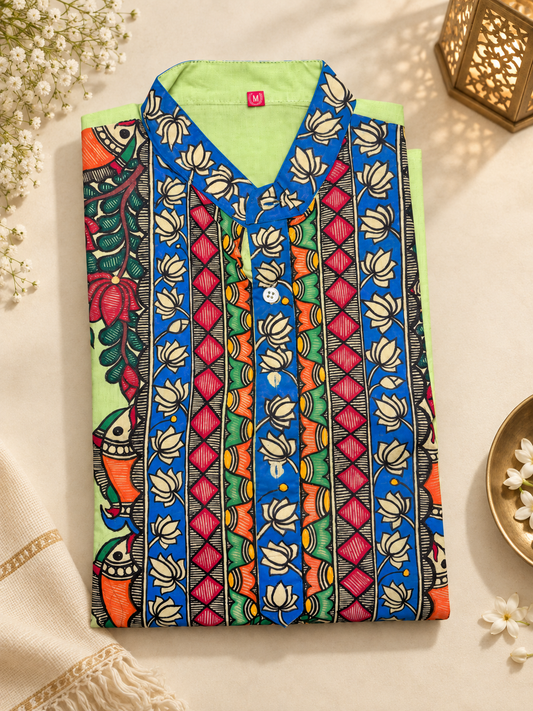 Handcrafted Mithila (Madhubani) Painting Kurta – Choose Your Set