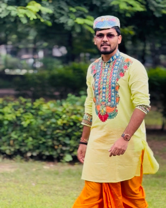 Handcrafted Mithila Painting Kurta