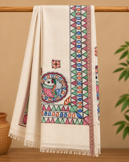 Mithila Madhubani Painting Dopta (दोपटा)
