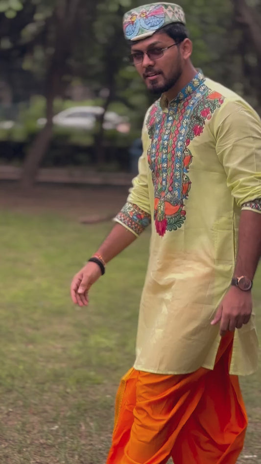 Handcrafted Mithila Painting Kurta